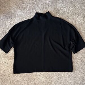 Uniqlo Black Short-Sleeve Mock Neck Tee